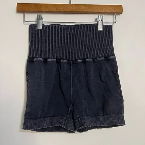 NWOT Free People Movement Good Karma Shorts in Washed Black - Picture 2 of 5